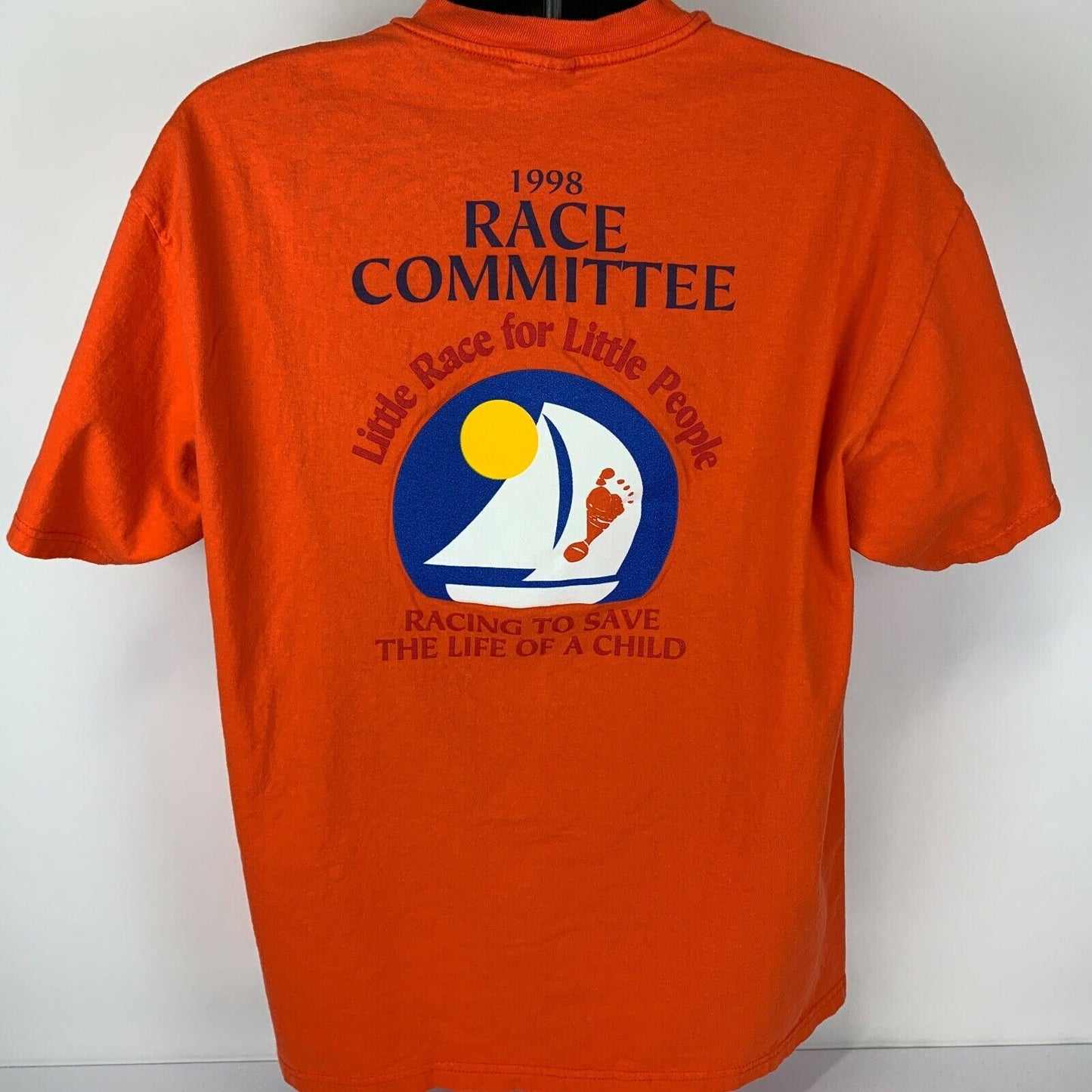 Camiseta vintage de los años 90 de Shelter Island Marina Race, talla XL, para correr en San Diego, California