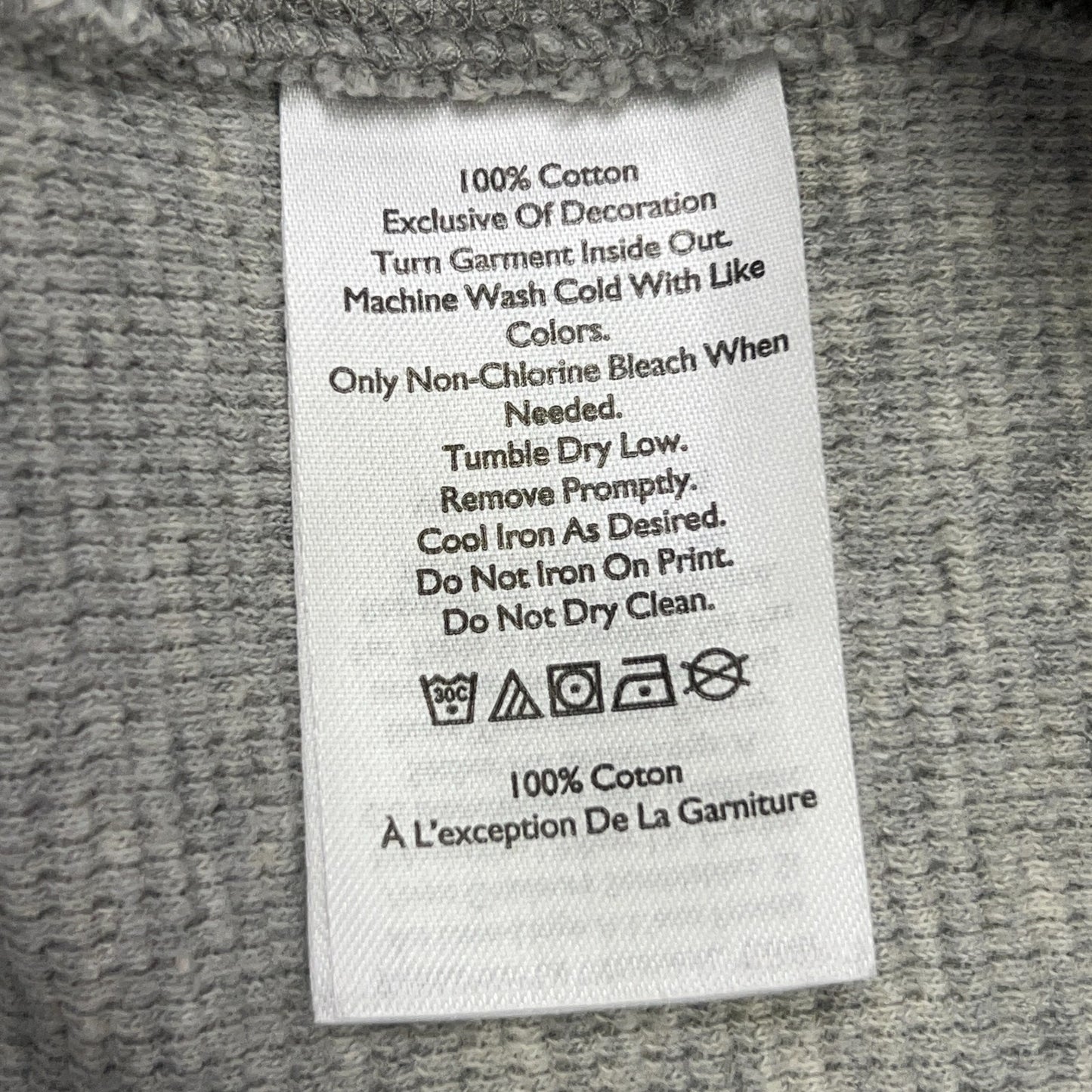 Eddie Bauer Thermal Henley XL X‑Large Gray Cotton Long Sleeve Waffle Knit Shirt