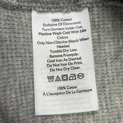 Eddie Bauer Thermal Henley XL X‑Large Gray Cotton Long Sleeve Waffle Knit Shirt