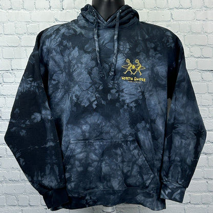 North Shore Hawaii Hoodie Hooded Sweatshirt Surfer Surfing Tie Dye Gray M Medium