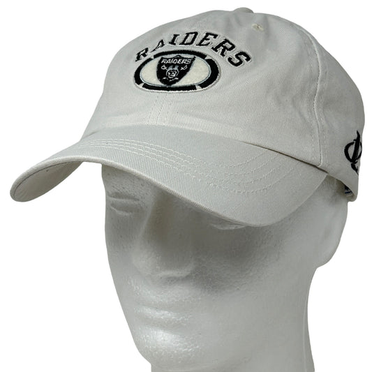 Vintage 90s Las Vegas Raiders Dad Hat Cap Logo Athletic 6 Panel Strapback Ivory