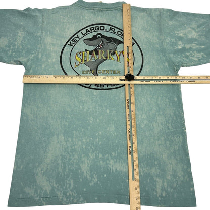 Camiseta vintage Sharkys Dive Center, años 90, talla mediana, para hombre, color azul, de Key Largo, Florida