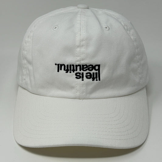 Life is Beautiful Dad Hat Baseball Cap Music Festival Las Vegas Strapback White