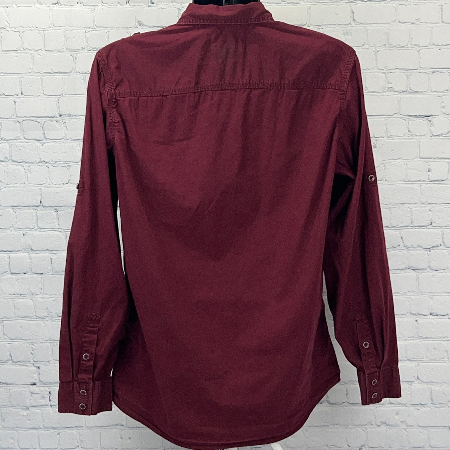 I Jeans by Buffalo David Bitton Button Front Shirt XL X‑Large Red Cotton Stretch