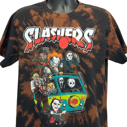 Camiseta grande de villanos de terror de Slashers, Scooby Doo Mystery Machine, para hombre, color negro