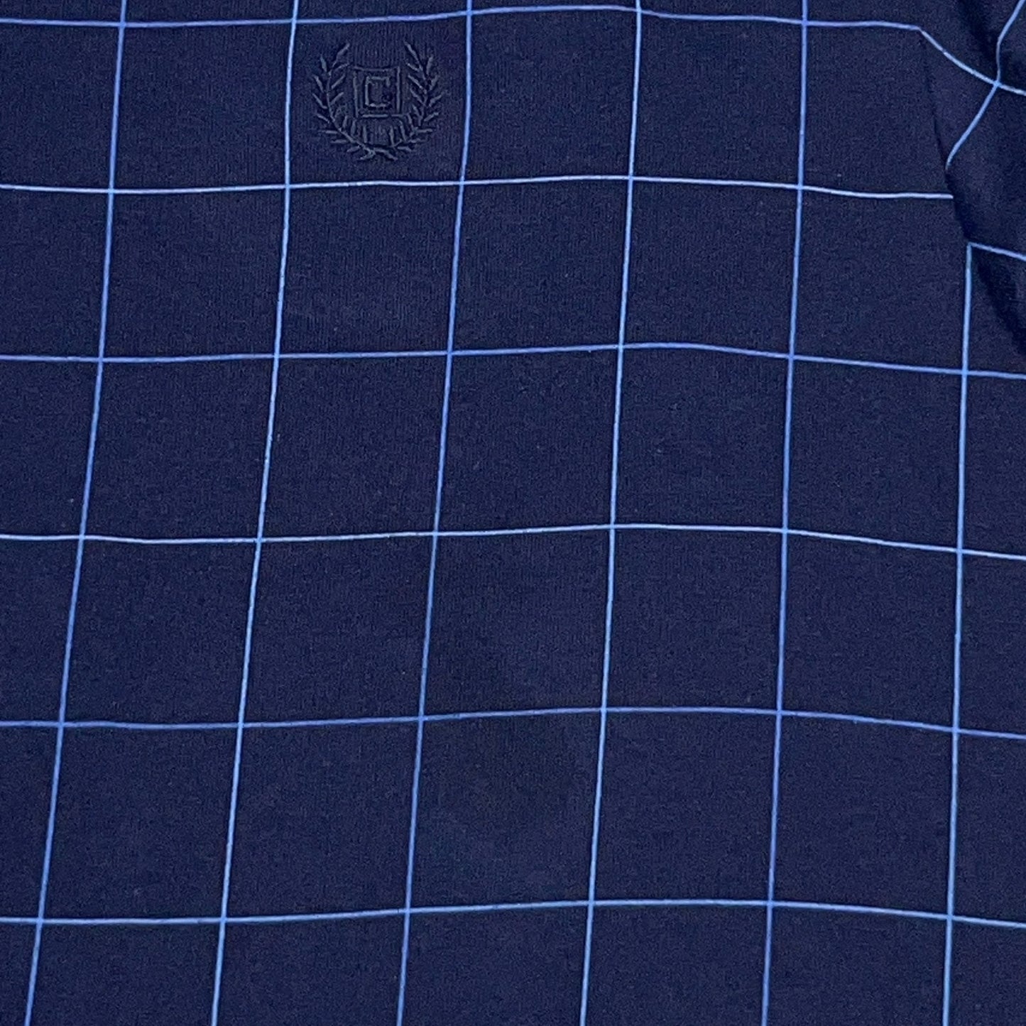 Chaps Polo Shirt XL X-Large Blue Graph Check Short Sleeve Ralph Lauren Cotton