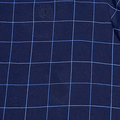 Chaps Polo Shirt XL X-Large Blue Graph Check Short Sleeve Ralph Lauren Cotton