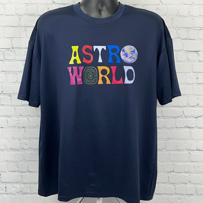 Travis Scott Astroworld Festival T Shirt 2XL XXL Blue Cactus Jack Rapper Rap Tee
