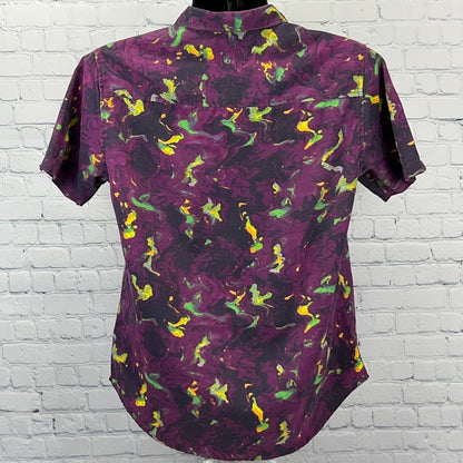 CR-24 Chrome Edge Bordo Cromato Button Front Shirt M Medium Purple Streetwear