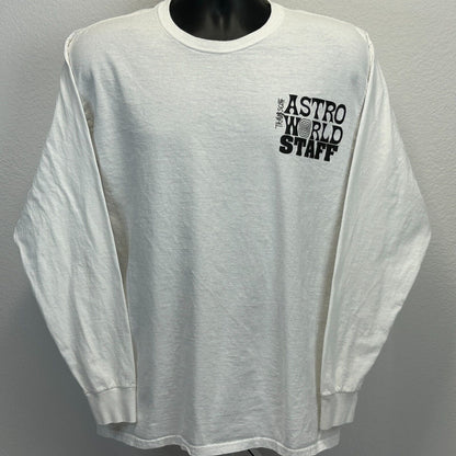 Travis Scott Astroworld Festival Staff T Shirt Large Cactus Jack Rap Mens White