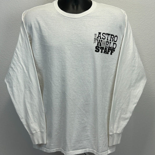 Travis Scott Astroworld Festival Staff T Shirt Mens Large White Cactus Jack Rap - Neon Vintage