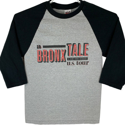 Camiseta raglán con gráfico musical de Nueva York para hombre, estilo gira A Bronx Tale, color gris