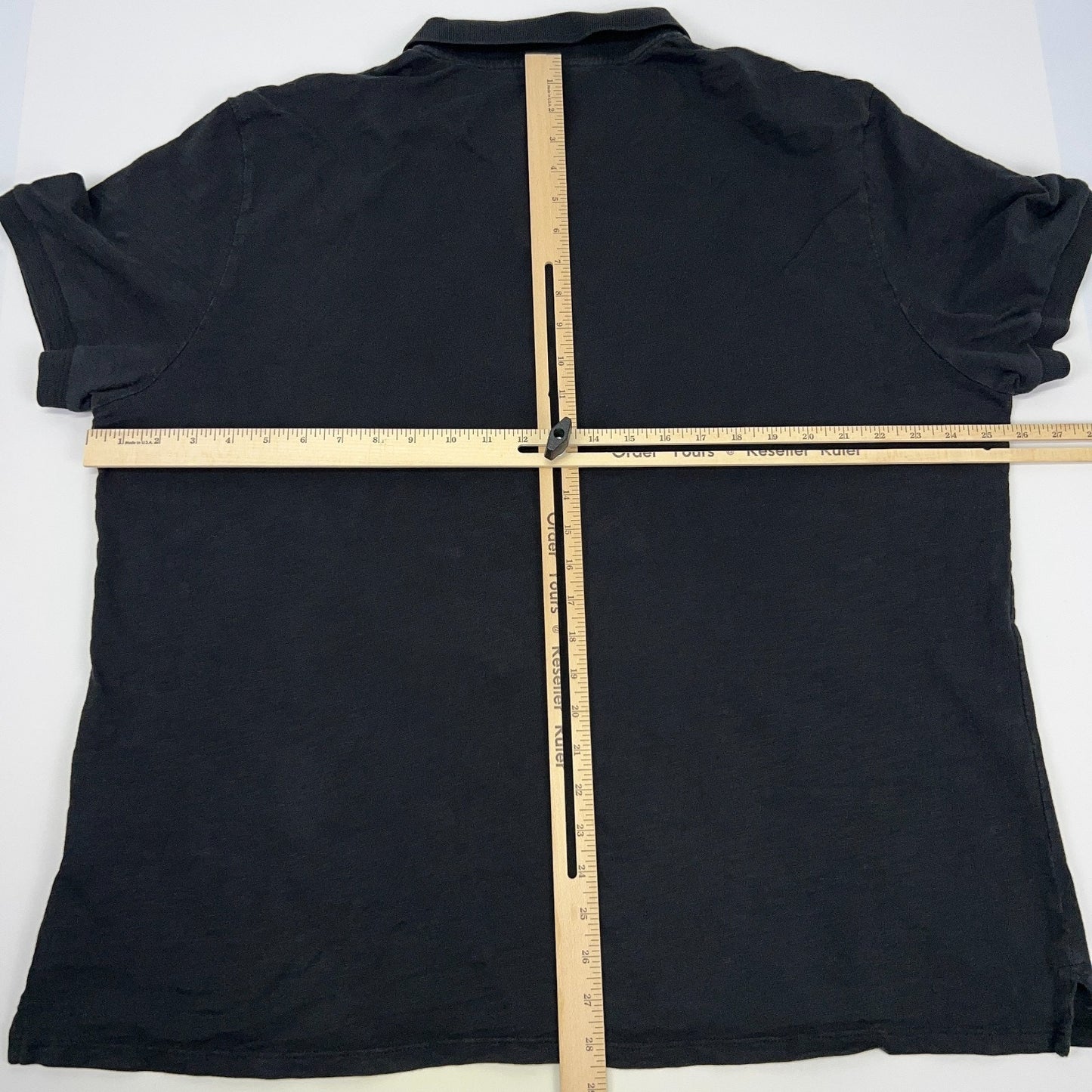Vince Slub Polo Shirt Short Sleeve Cotton MR778-9371 Black Mens 2XL XXL