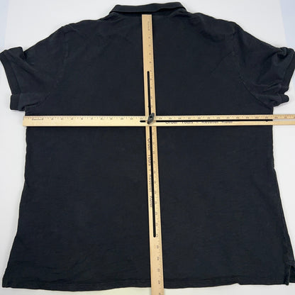 Vince Slub Polo Shirt Short Sleeve Cotton MR778-9371 Black Mens 2XL XXL