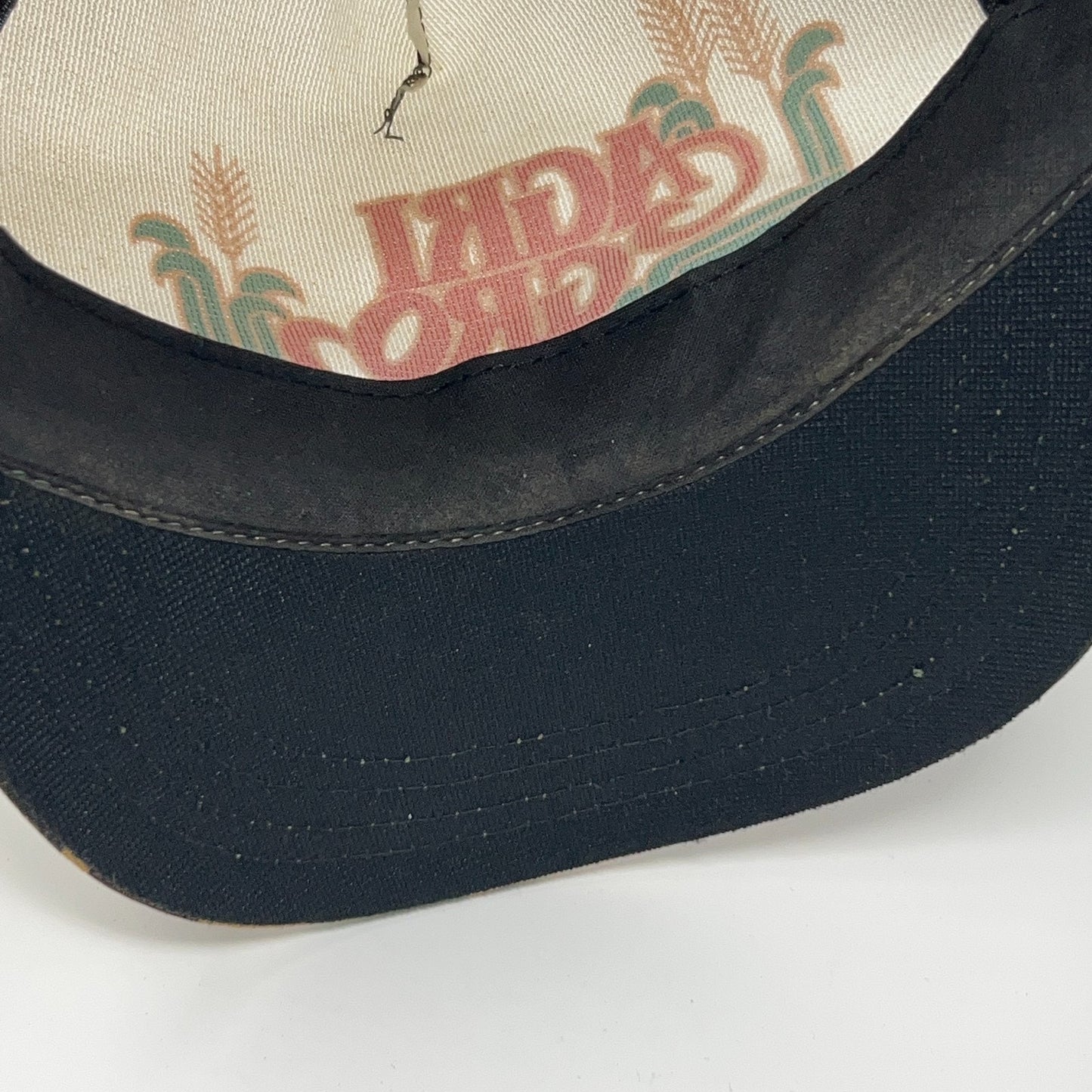 Vintage 80s AgriGro Trucker Hat Baseball Cap Farming Camouflage Snapback Beige