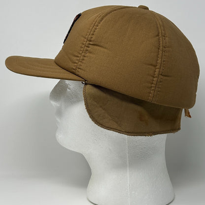 Vintage 80s Duck Hunting Hat Baseball Cap Ear Flap Hunter Brown XL X-Large