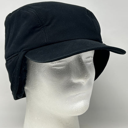 Broner Duck Work Cap Winter Hat Canvas Faux Fur Ear Flap Hunter Black M Medium