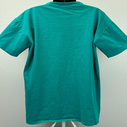 Vintage Florida Beach T Shirt Mens OSFM XXL 2XL Green 90s Seashells Pocket USA