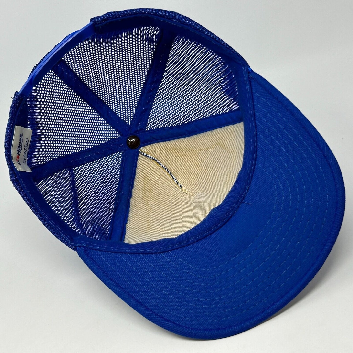 Gorra de béisbol estilo camionero con diseño vintage del banco de sangre de la comunidad Houchin, color azul