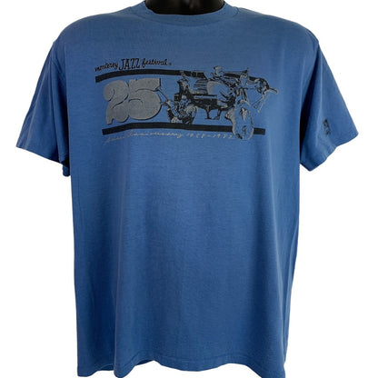 Camiseta vintage del Festival de Jazz de Monterey para hombre, talla grande, azul, años 80, fabricada en EE. UU.