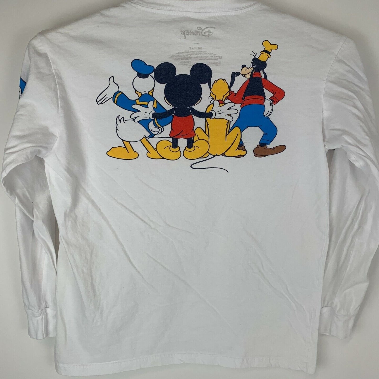 Disney Mickey Mouse T Shirt Small Disneyland Pluto Goofy Donald Duck Mens White