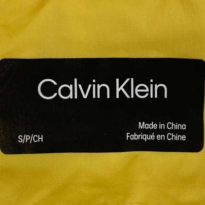 Calvin Klein CK Vest Yellow Waist Length Zipped Pockets Mock Neck Packable Small