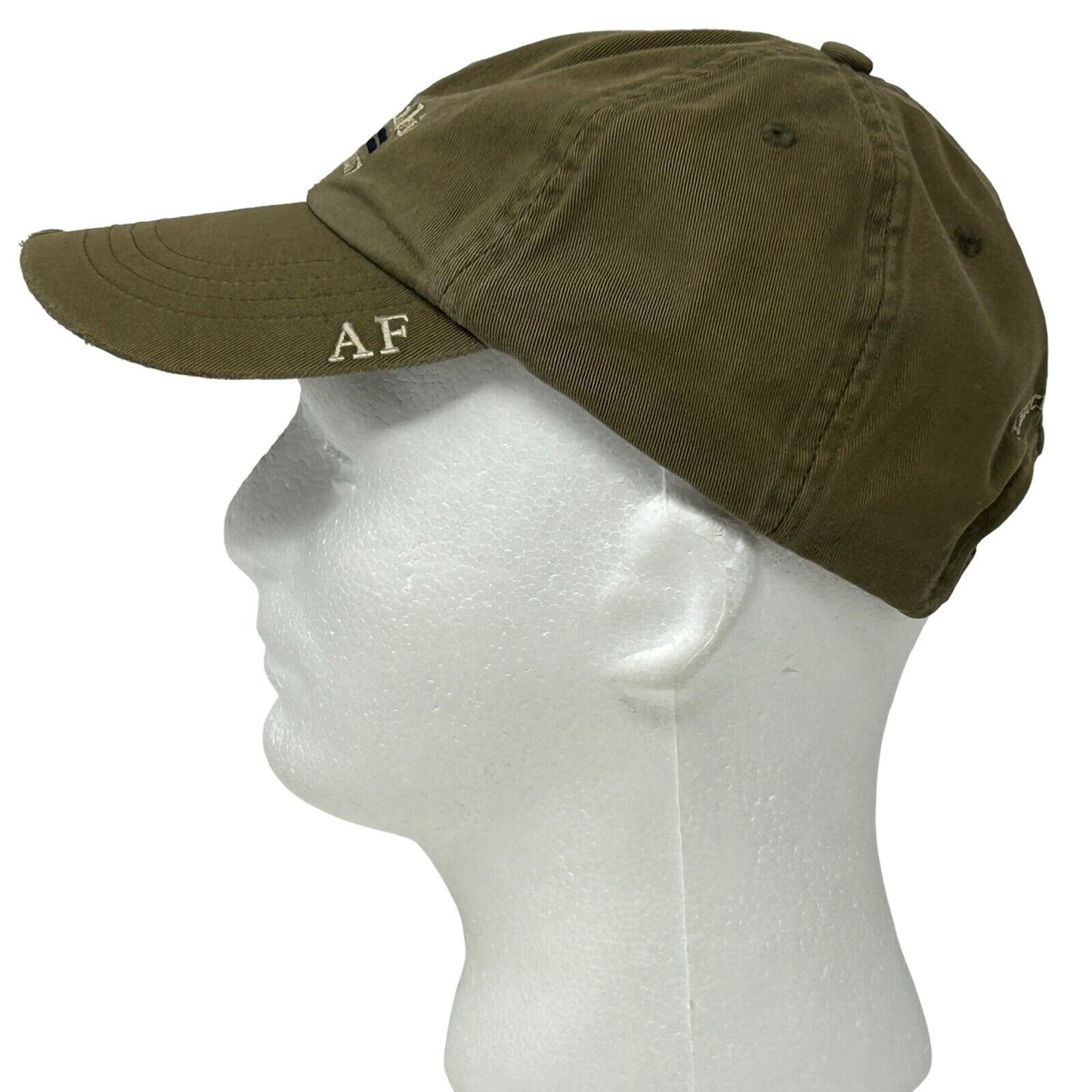 Abercrombie & Fitch Vintage Dad Hat Baseball Cap 90s Distressed Strapback Beige