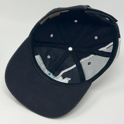 Vintage 90s Florida Miami Marlins Hat Baseball Cap Black Strapback 6 Panel MLB