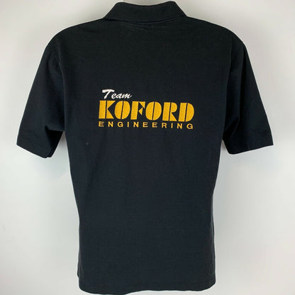 Koford Engineering 老虎机车复古 90 年代 Polo 衫 大型赛车 男式 黑色