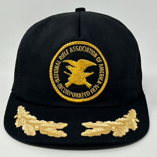 Vintage NRA Trucker Hat Baseball Cap National Rifle Association Snapback Black