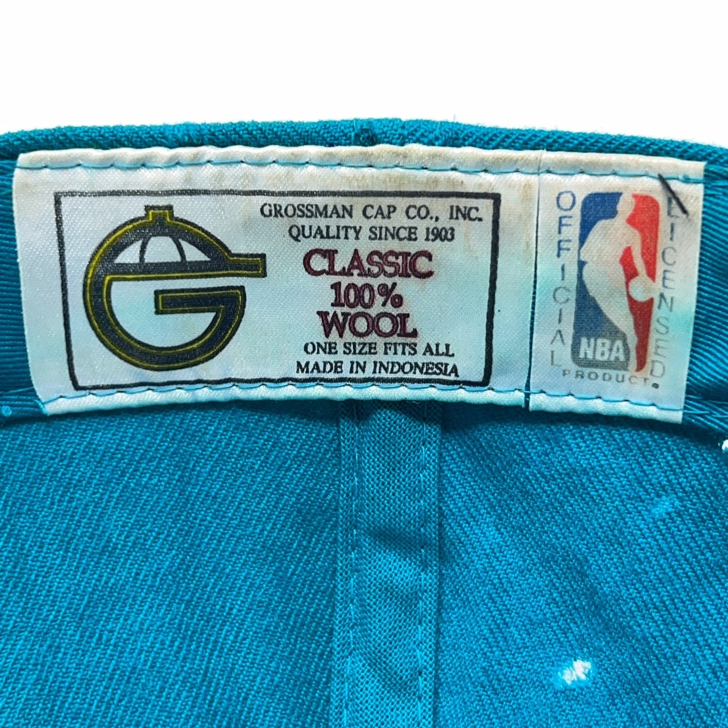 Vintage 90s Charlotte Hornets Hat Baseball Cap Wool NBA Basketball Snapback Blue