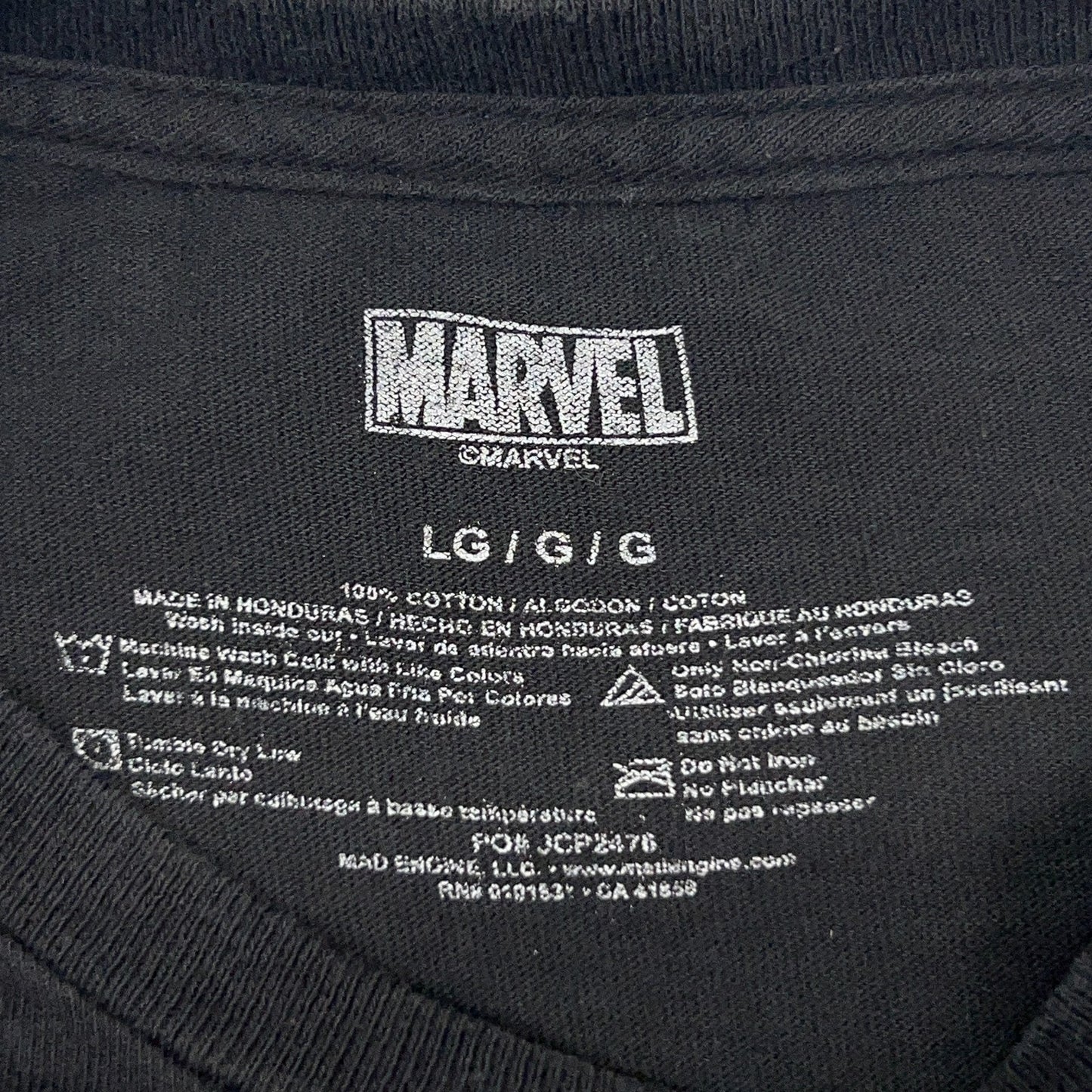 Marvel Comics T Shirt MCU Iron Man Thor Hulk Captain America Black Tee L Large