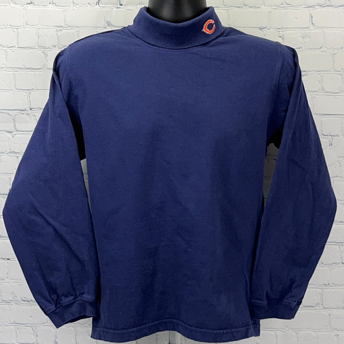 Vintage Chicago Bears Youth Turtleneck T Shirt Long Sleeve Blue L Large 14-16