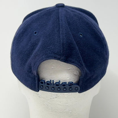 Vintage 90s Adidas Trefoil Hat Baseball Cap Logo Blue 6 Panel Snapback