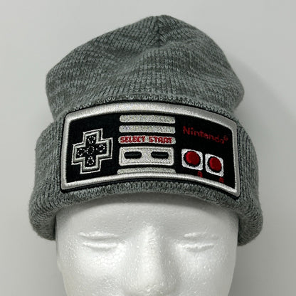 Nintendo NES Controller Beanie Winter Hat Toque Video Gamer Flip Cuffed Gray