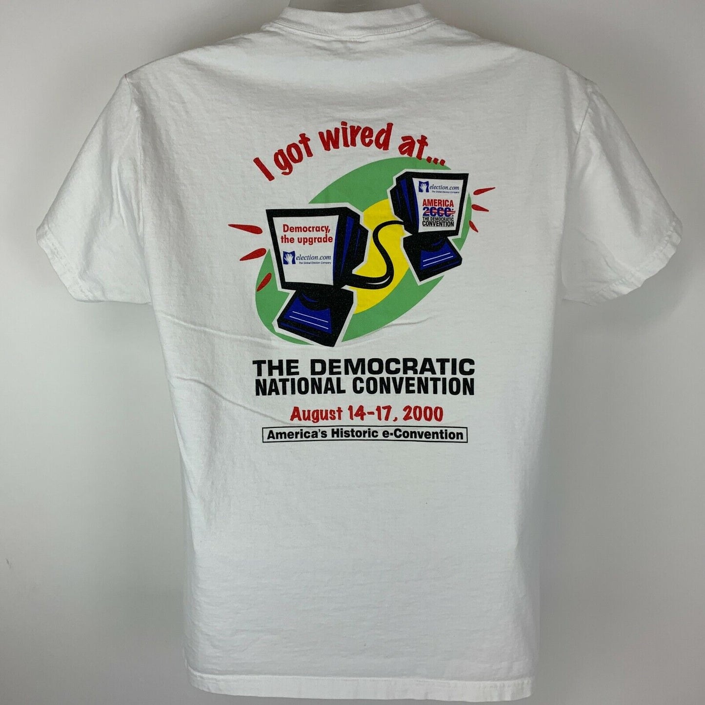 Camiseta de la Convención Nacional Demócrata Vintage Y2Ks, gran elección para hombre, color blanco