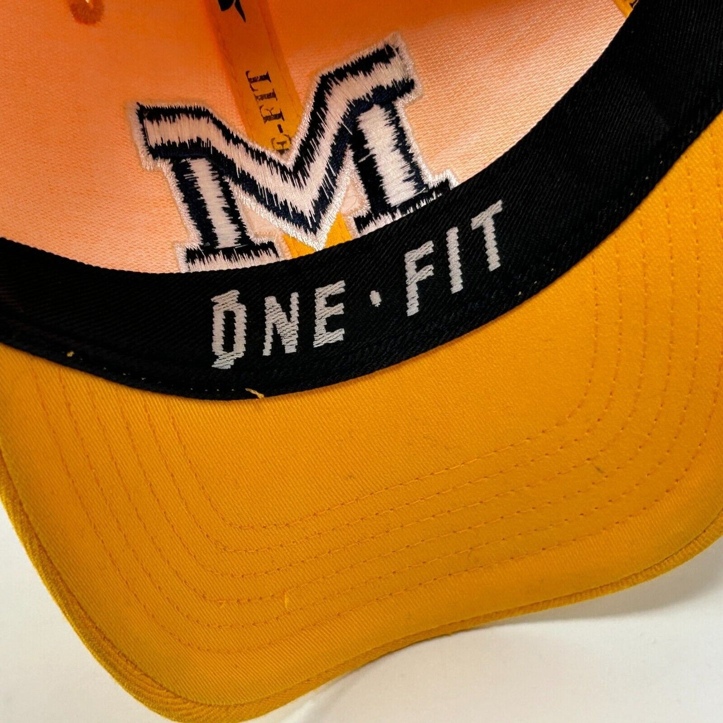 Michigan Wolverines Baseball Hat Cap Yellow University NCAA Flex One Fit S/M