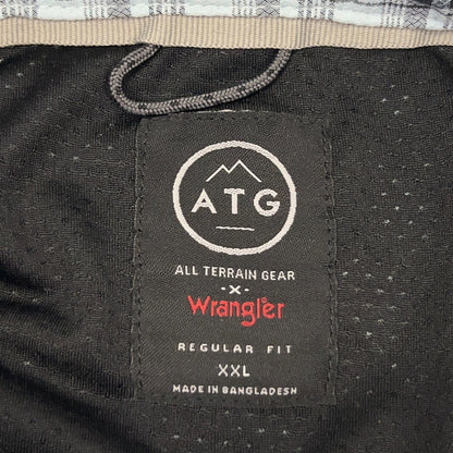 Wrangler x ATG Button Front Shirt All Terrain Gear Vented Blue Plaid XXL 2XL