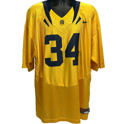 California Golden Bears 34 Football Jersey XXL 2XL University Nike Mens Yellow