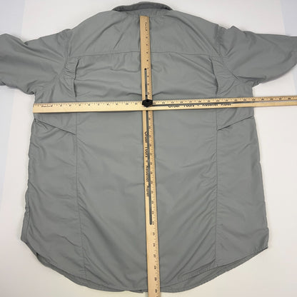 Columbia Kestrel Ridge Button Front Shirt Omni Shade Vented SS Gray XL X-Large