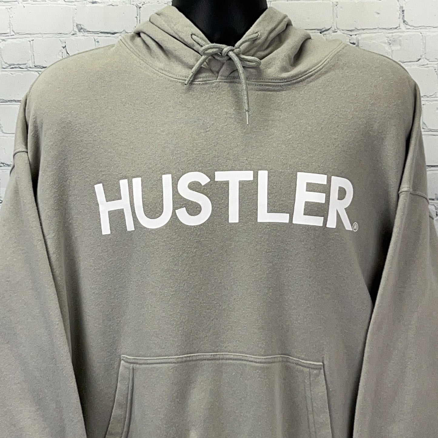 Hustler Spell Out Hoodie L Large Gray Hardcore Pornography Magazine Larry Flynt