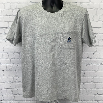 Mickey Mouse T Shirt Unisex L Large Gray Walt Disney Uniqlo Pocket Tee