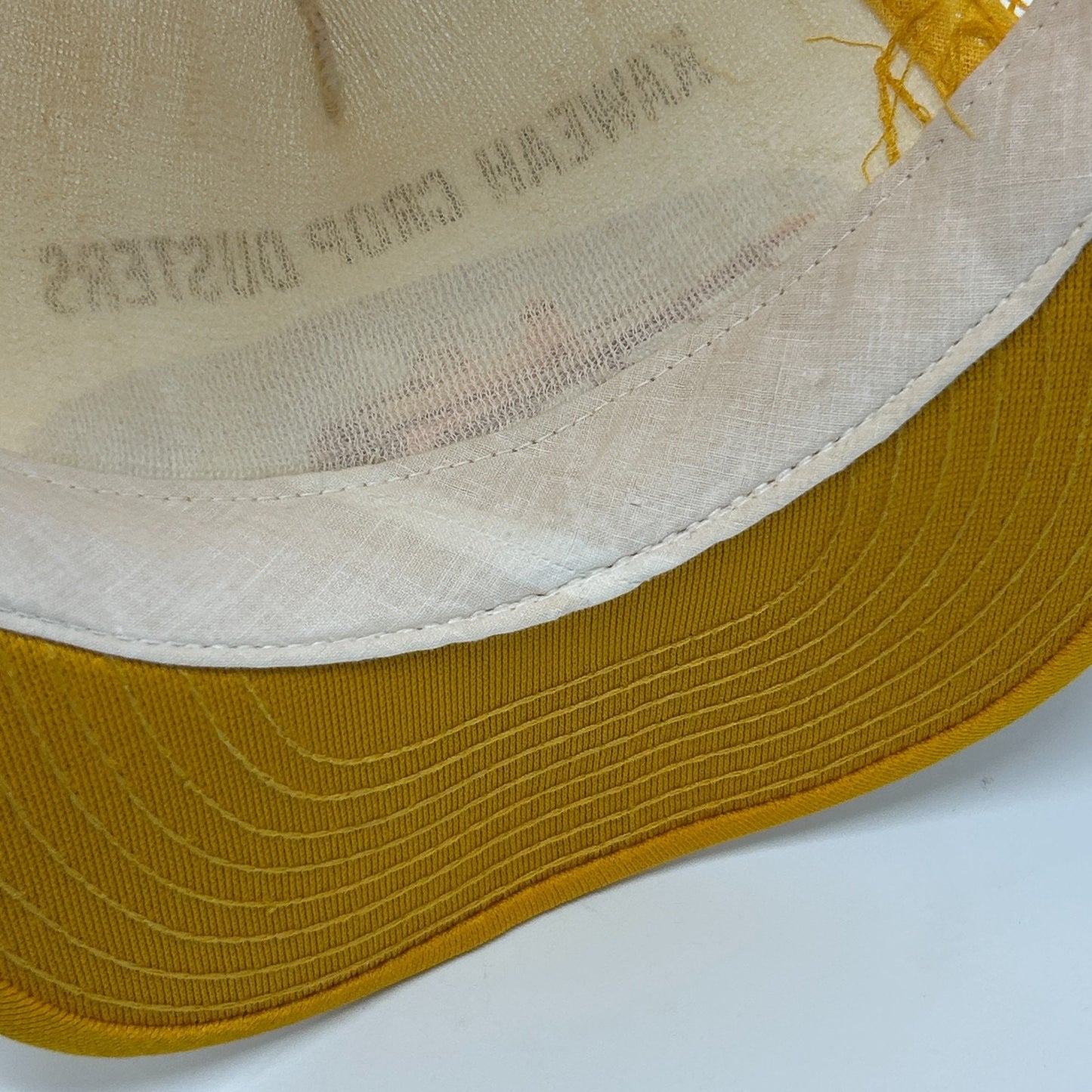 Vintage 80s Kaweah Crop Dusters Trucker Hat Baseball Cap Mesh Snapback Yellow