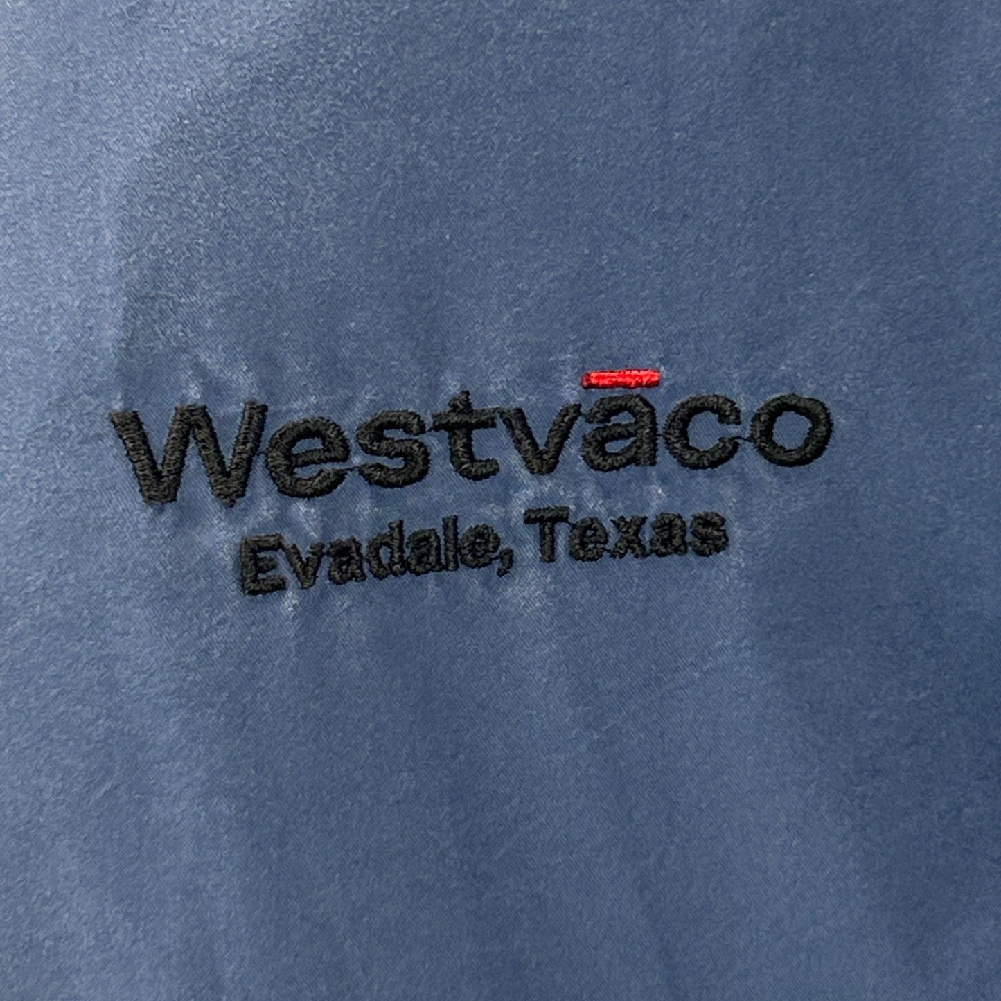 Vintage 90s Westvaco Jacket Evadale Texas Hartwell Via Sport Blue Mens L Large