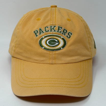 Vintage 90s Green Bay Packers Dad Hat Baseball Cap Yellow NFL Pro Line Strapback