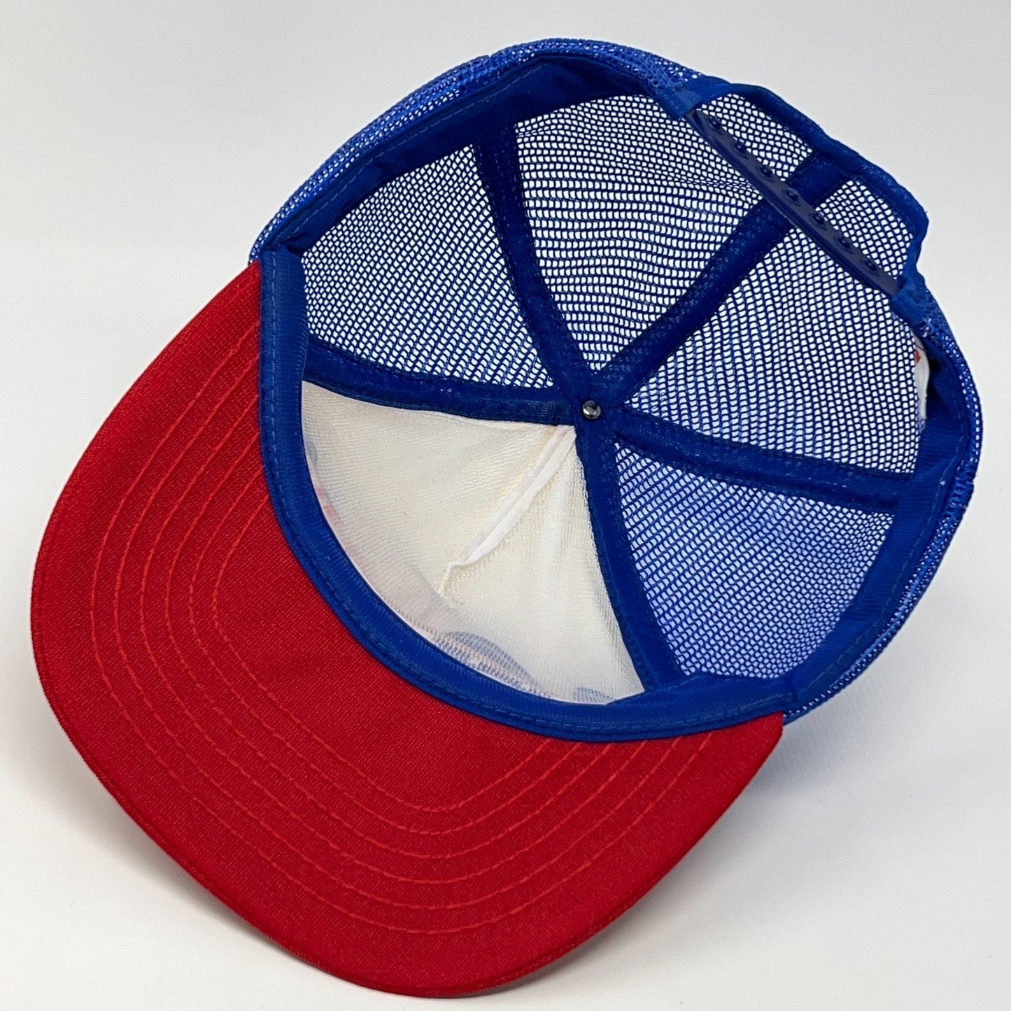 Vintage 80s Knotts Berry Farm Trucker Hat Baseball Cap Atlas Mesh Snapback Blue