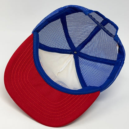 Vintage 80s Knotts Berry Farm Trucker Hat Baseball Cap Atlas Mesh Snapback Blue