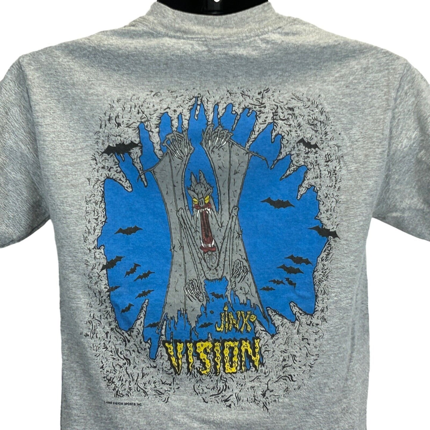 Vintage Vision Street Wear Jinx T Shirt Mens Small Skateboards Skater 80s Gray