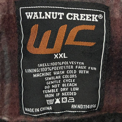 Walnut Creek Plaid Flannel Shirt Jacket Mens 2XL XXL Red Fleece Sherpa Lined