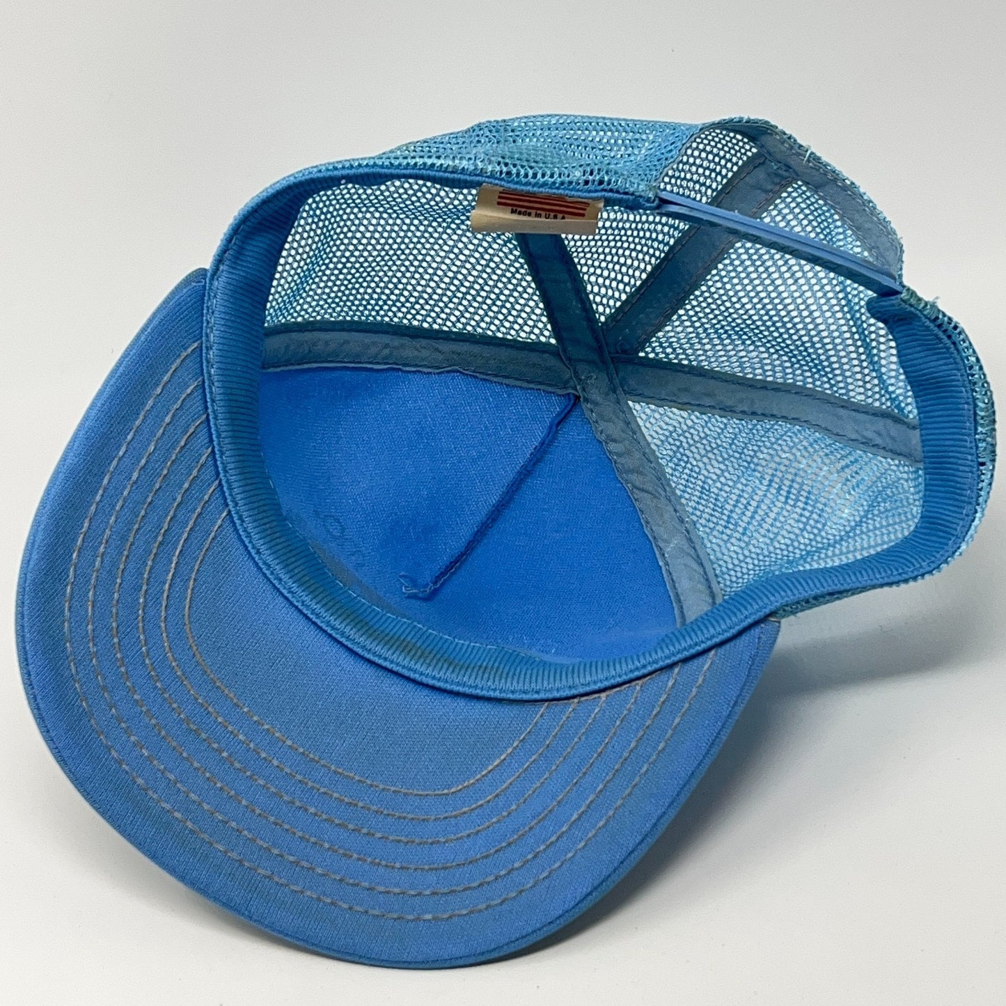 Vintage 80s Branson Missouri Trucker Hat Baseball Cap Hunting Blue Mesh Snapback